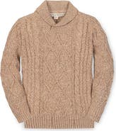 Hope & Henry Kids' Organic Long Sleeve Shawl Collar Cable Sweater