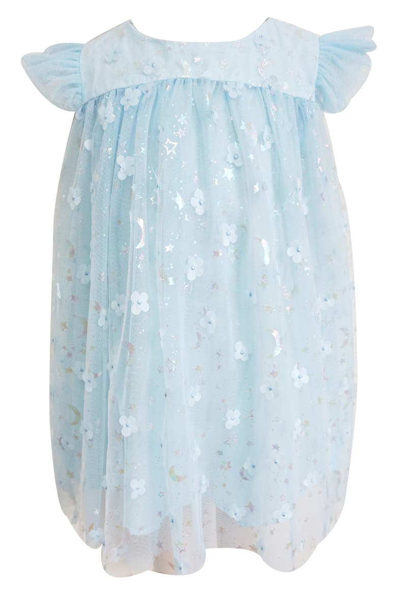 3D Floral Party Dress, Main, color, BLUE