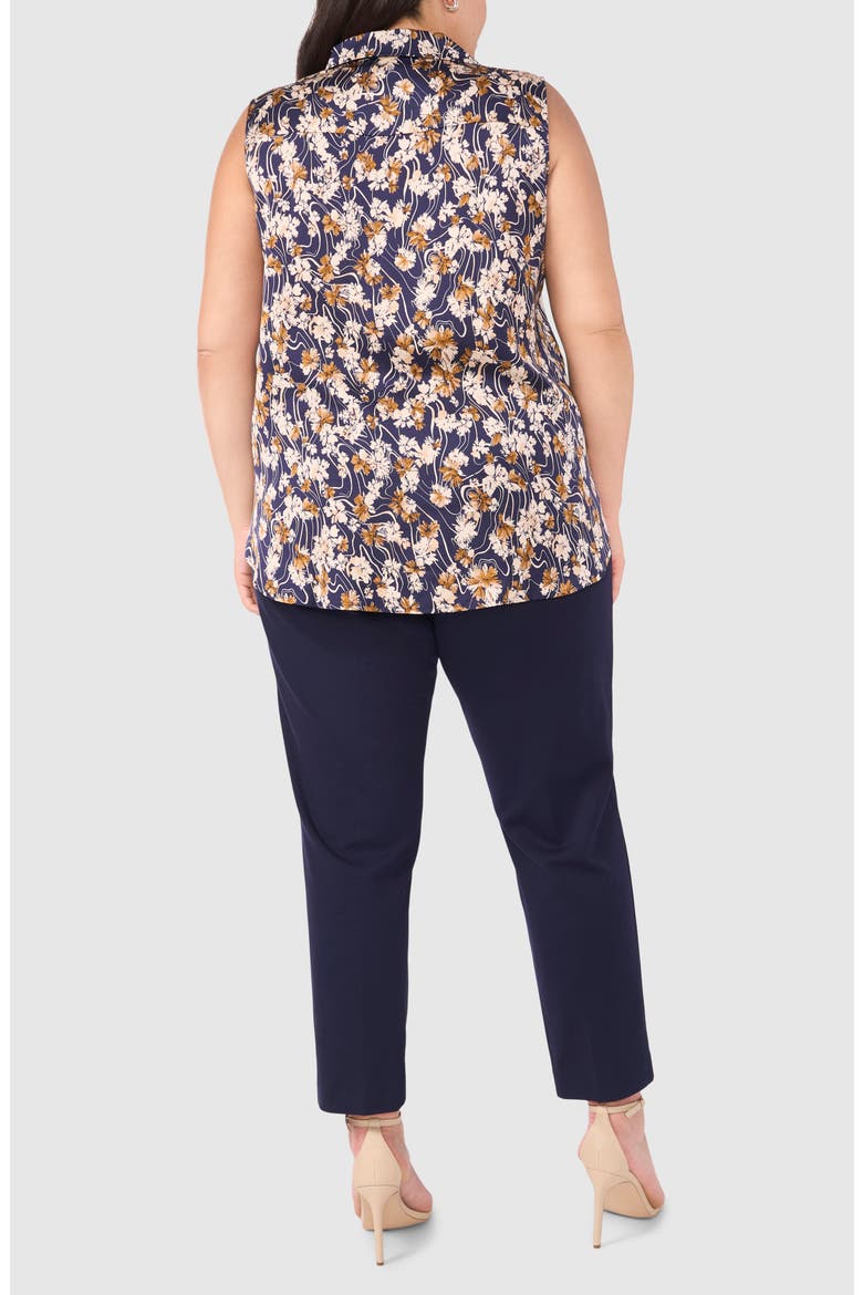 Printed Sleeveless Button-Up Top, Alternate, color, CLASSIC NAVY