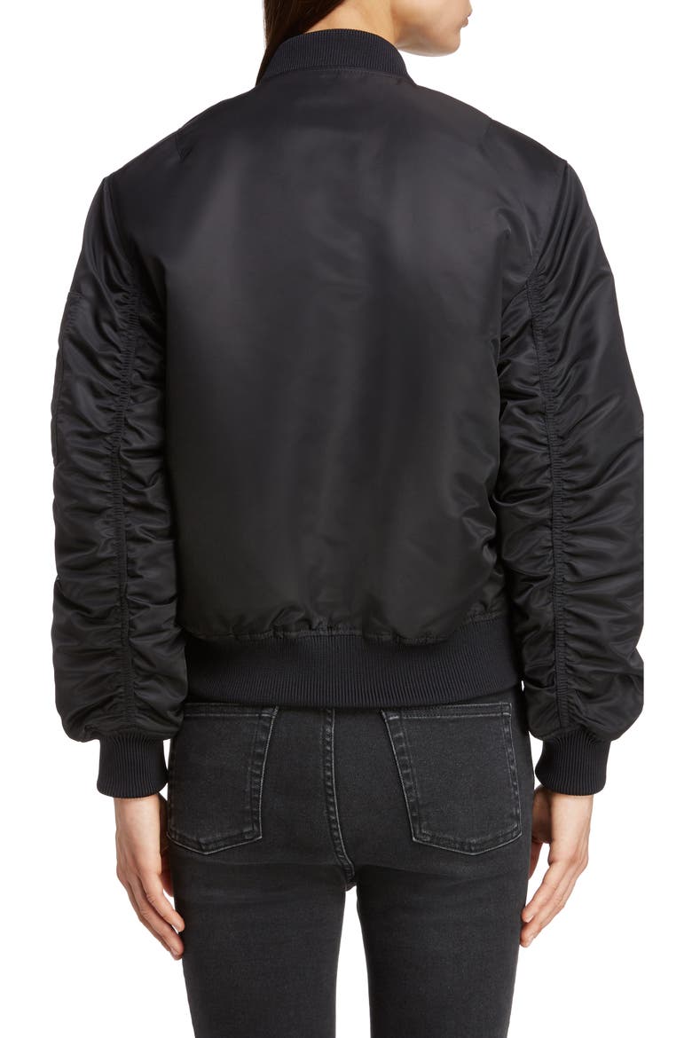 Oda Nylon Bomber Jacket, Alternate, color, BLACK