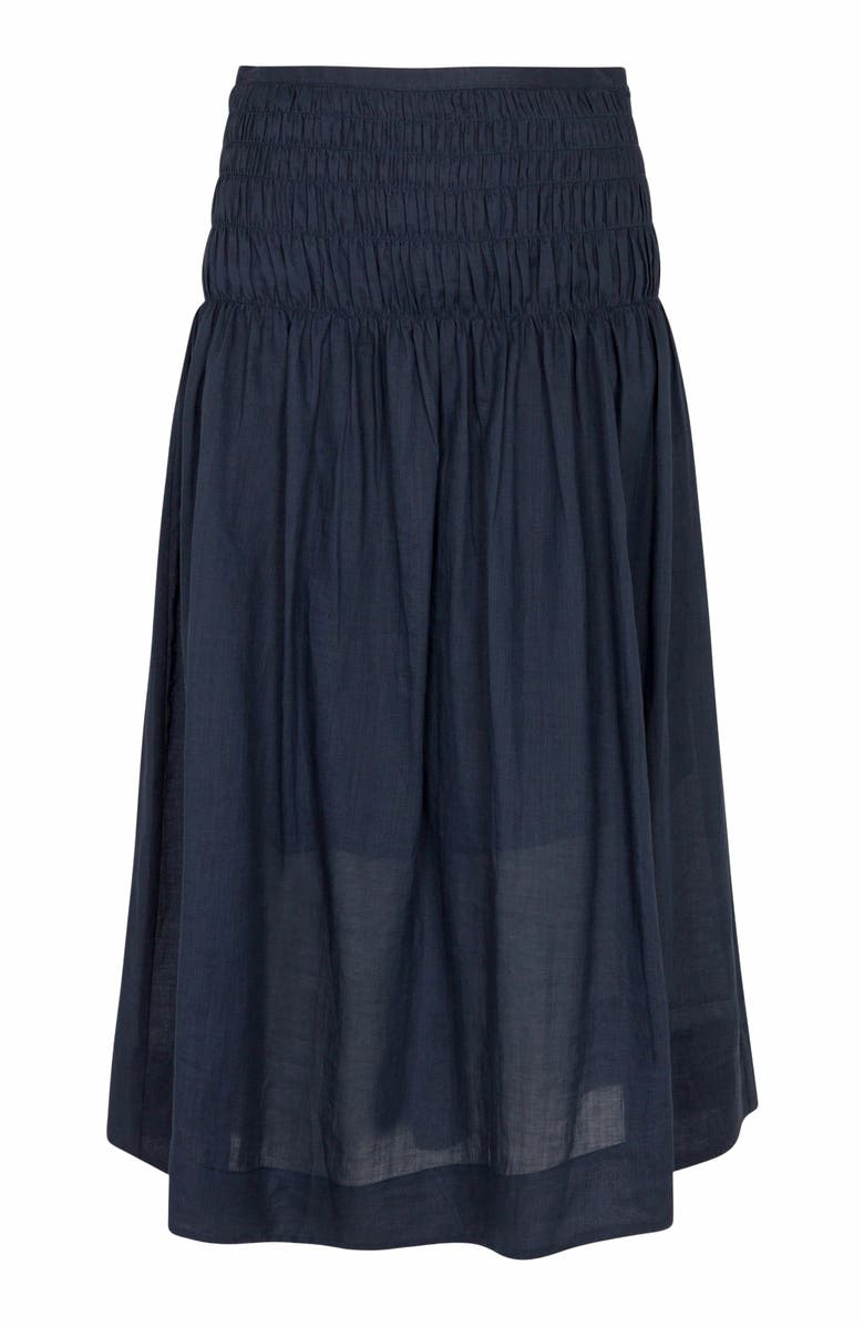 Rebecca Taylor Anya Ramie Skirt, Alternate, color, Navy