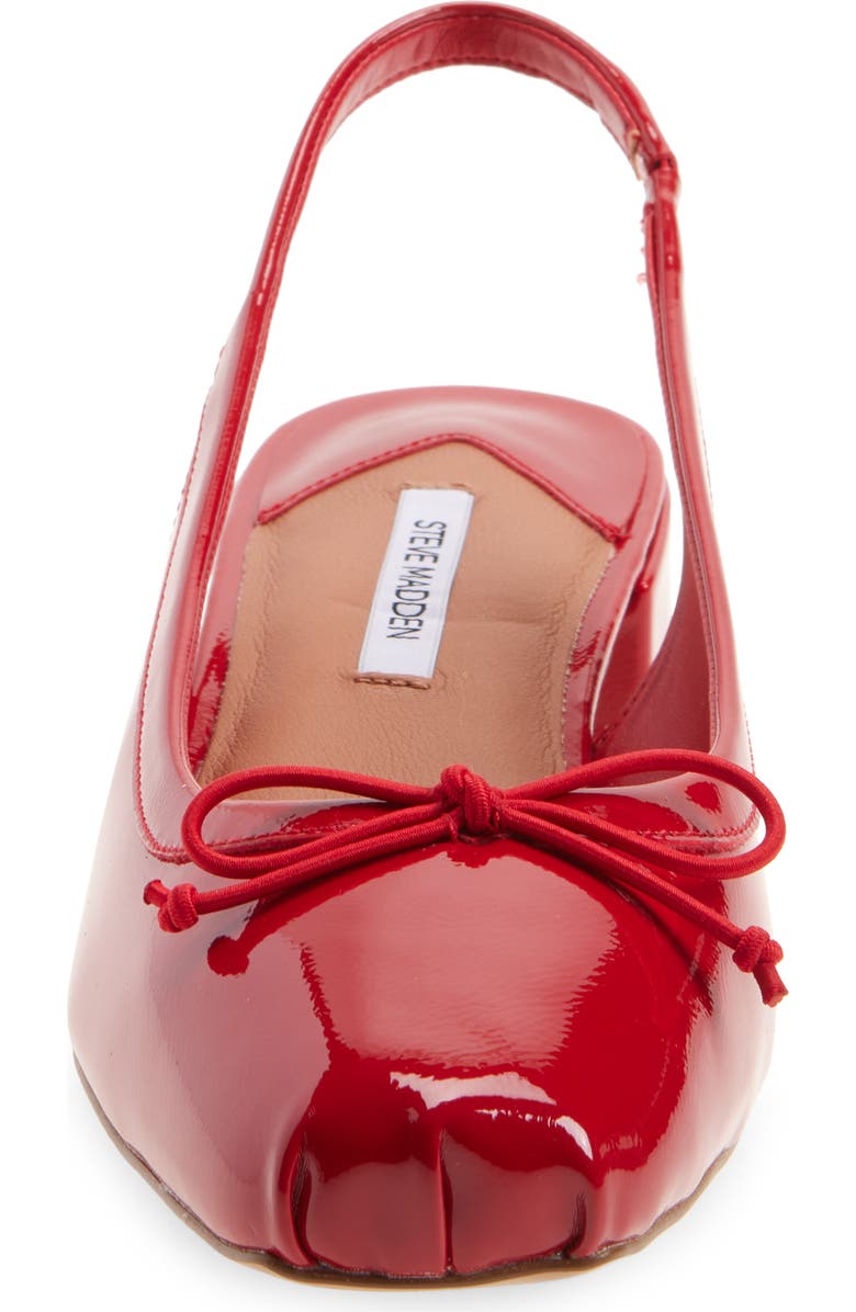 Steve Madden Loved Square Toe Patent Leather Slingback Pump, Alternate, color, Red Crinkle Patent