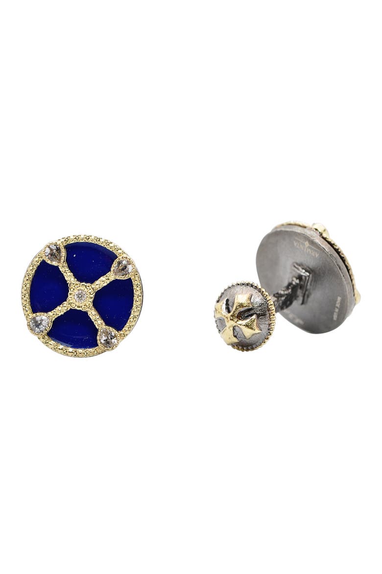 White Diamond & Sapphire Royal Cuff Links, Main, color, BLUE