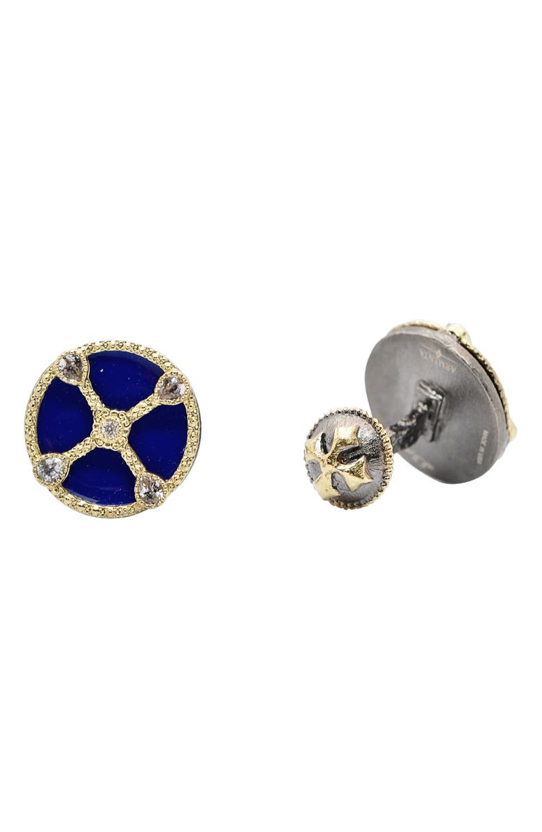 Armenta White Diamond & Sapphire Royal Cuff Links, Main, color, Blue