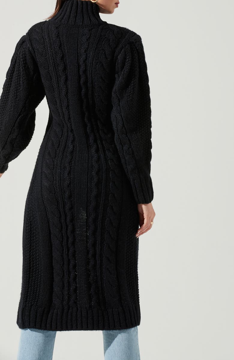 ASTR the Label Evangelina Cable Stitch Maxi Turtleneck Sweater, Alternate, color, 