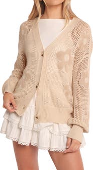 Petal & Pup Winslow Open Knit Flower Cardigan