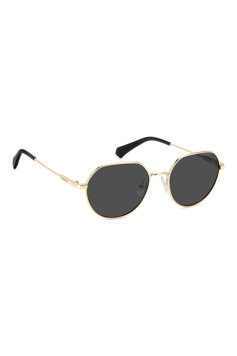 54mm Polarized Rectangular Sunglasses, Alternate, color, GOLD BLACK/ GREY POLAR