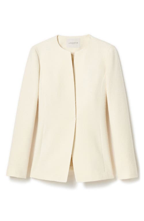 Lafayette 148 Cutaway Tailored Wool-blend Jacket In Cloud