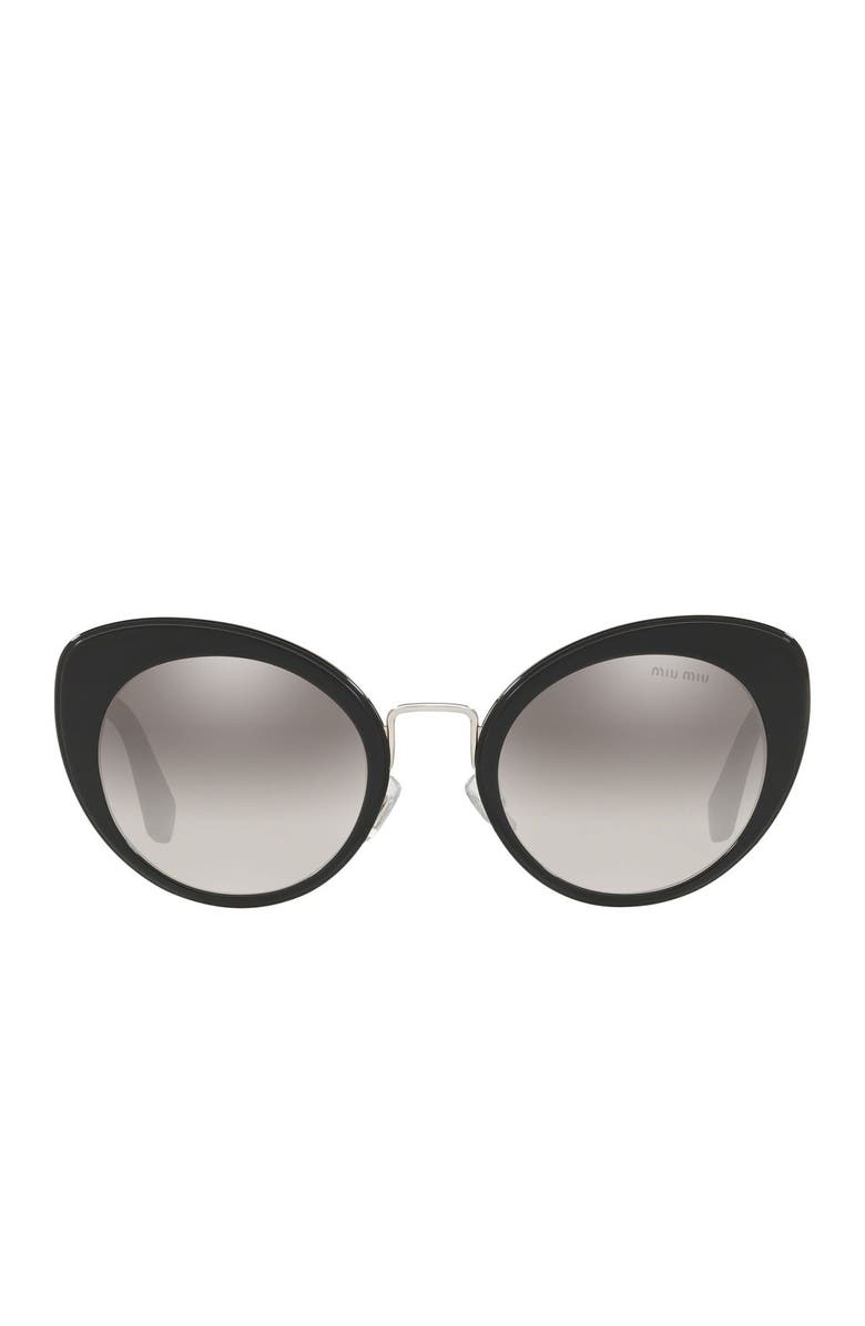 Miu Miu 53mm Cat Eye Sunglasses, Alternate, color, Black Gradient Mirror