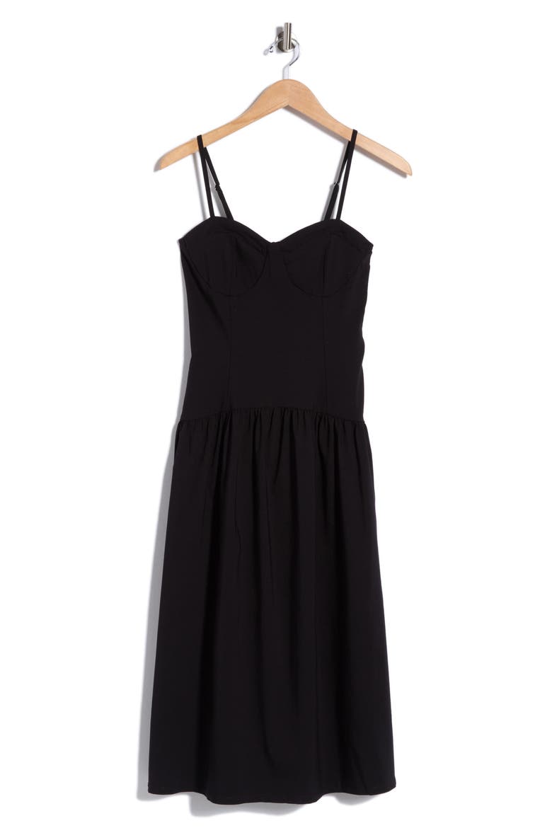 Drop Waist Midiaxi Dress, Main, color, BLACK