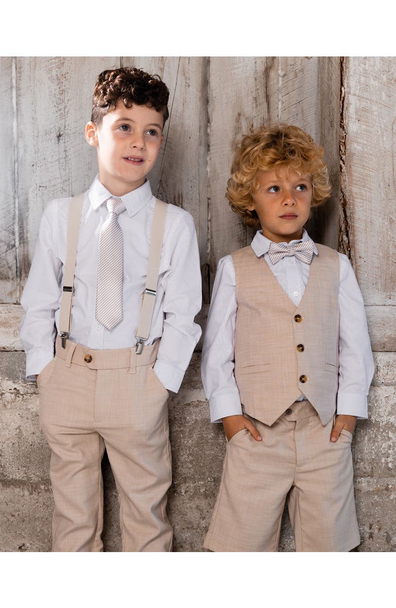 Deux par Deux Boy's Sleeveless Vest Light Taupe, Alternate, color, 