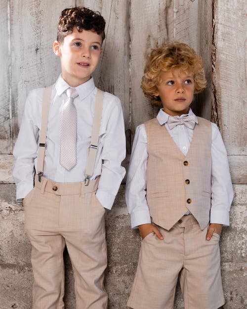 Deux Par Deux Little Boy's Sleeveless Vest Light Taupe In Light Taupe