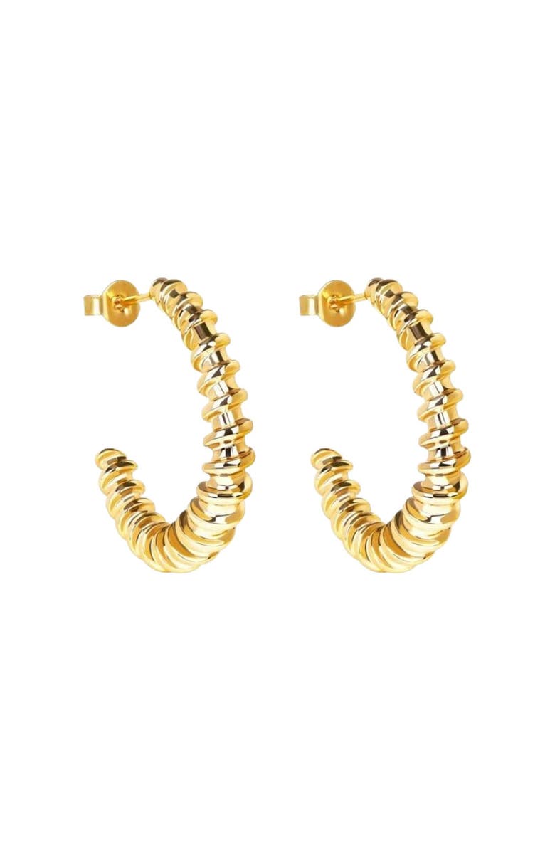 DLORIA Twist Hoop Earrings, Main, color, Gold
