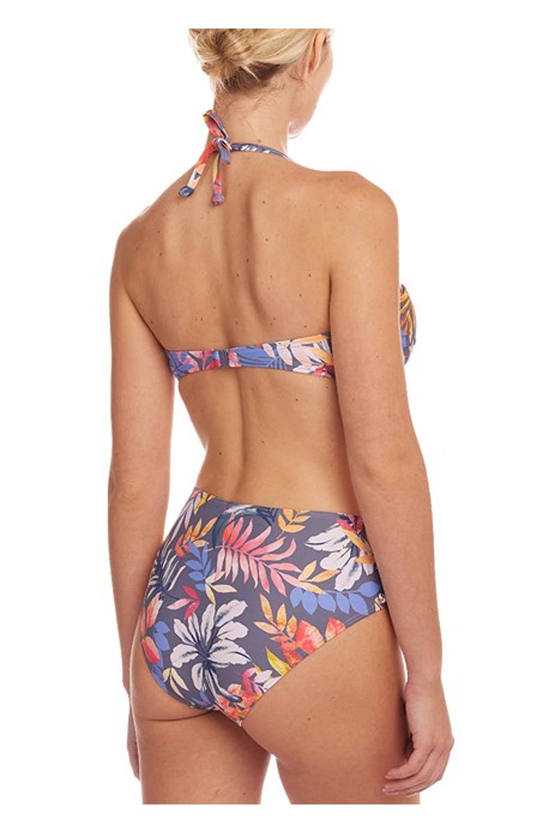 LASCANA Tropical Mid Rise Bikini Bottom, Alternate, color, Grey Printed