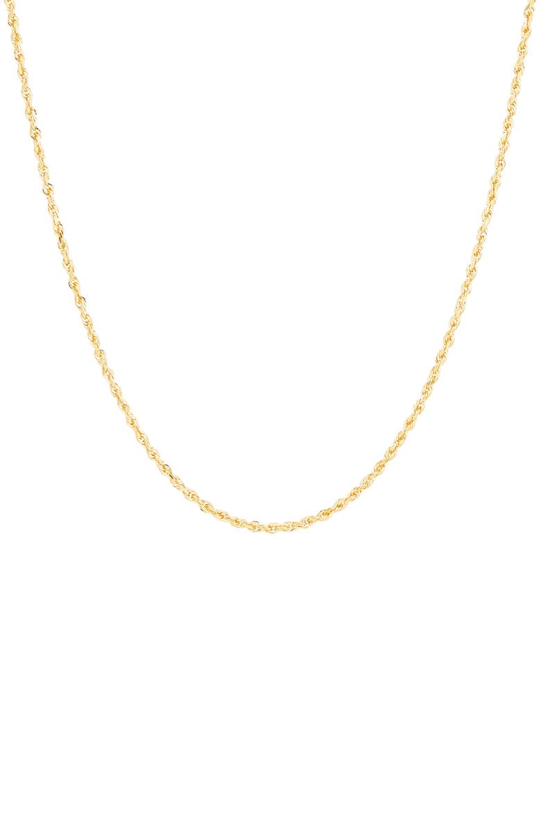 Frankie & Zoe 14K Gold Rope Chain Necklace, Main, color, Yellow Gold