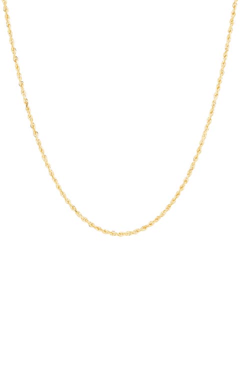 14K Gold Rope Chain Necklace