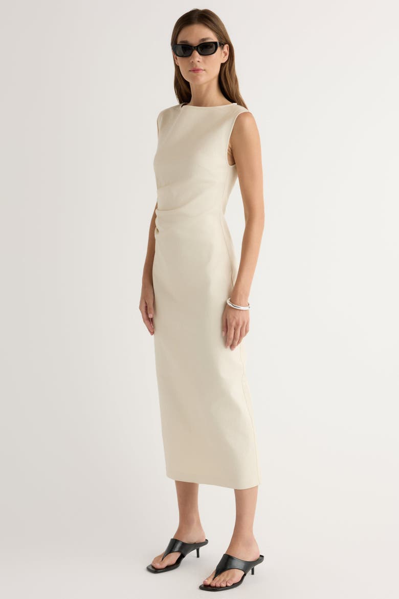 Inari Cotton Twill Boat Neck Dress, Alternate, color, Cream