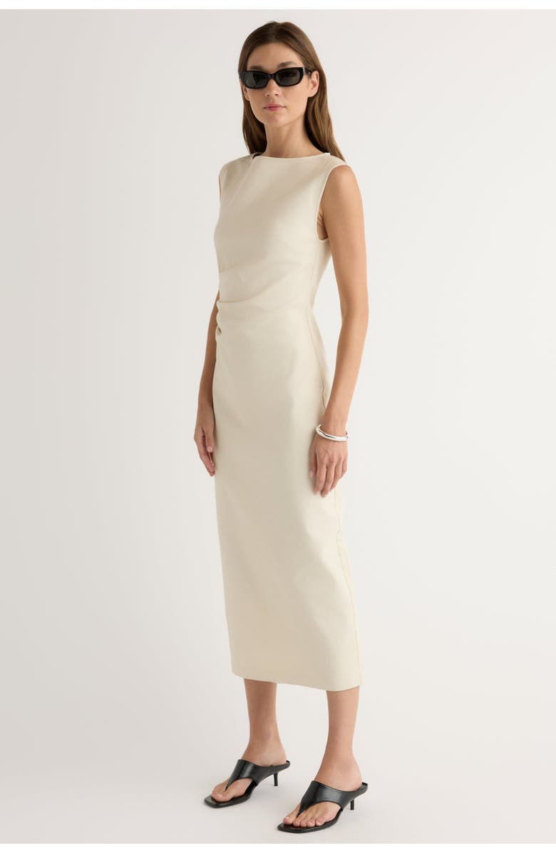 Modern Citizen Inari Cotton Twill Boat Neck Dress, Main, color,