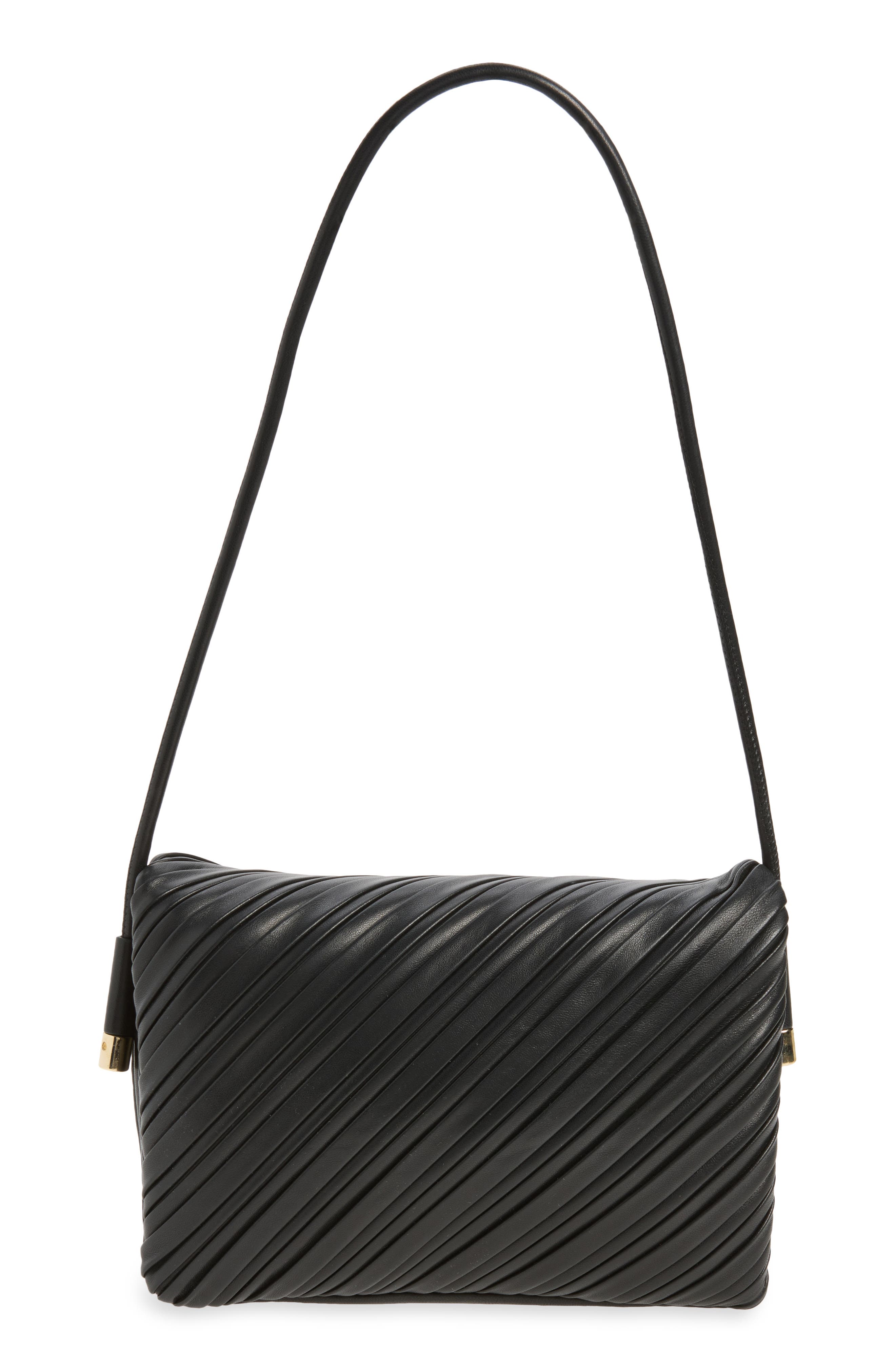 Dorian Leather Clutch, Alternate, color, BLACK