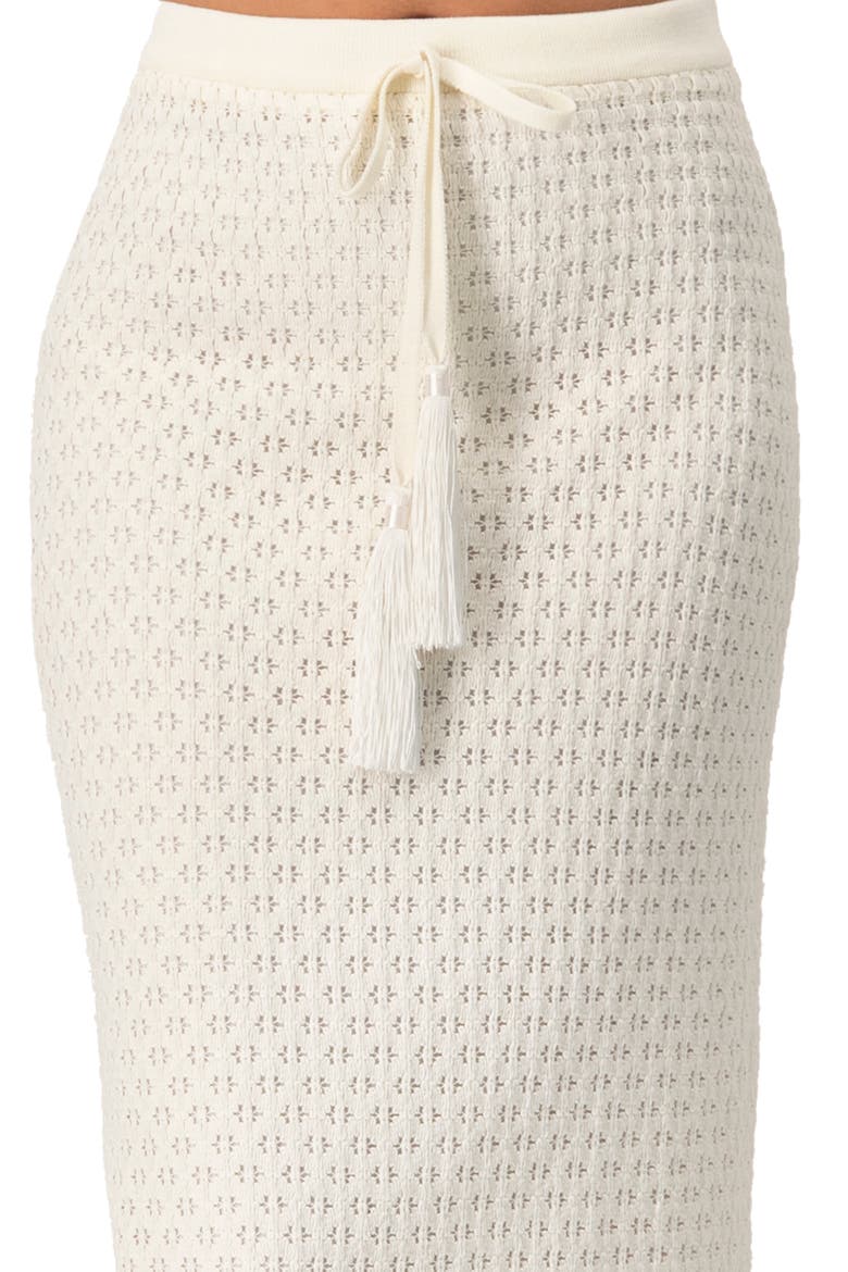 Knit Midi Skirt with Tassel Tie Waist, Alternate, color, Natural
