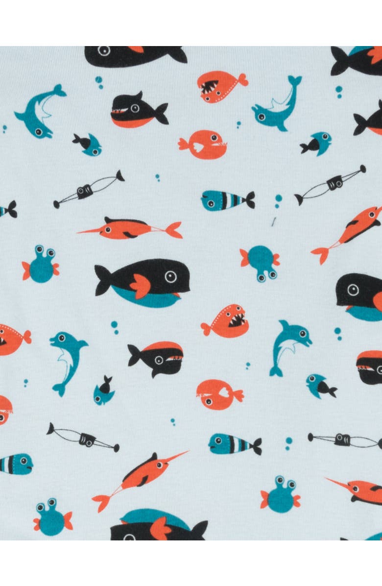 Leveret Kids Cotton Two-Piece Printed Pajamas, Animals & Characters, Alternate, color, Sharks Light Blue