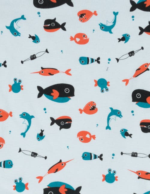 Leveret Kids Cotton Two-piece Printed Pajamas, Animals & Characters In Blue