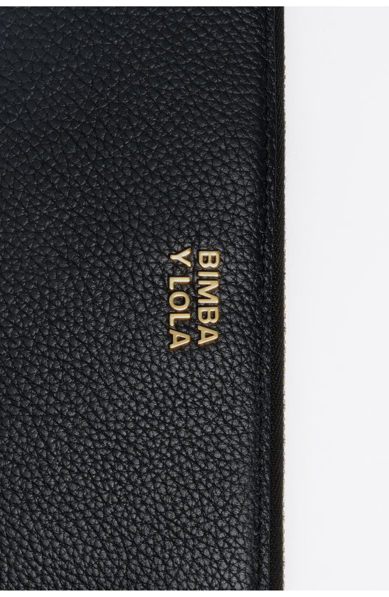 Bimba y Lola Leather Rigid Upper Wallet, Alternate, color, Black