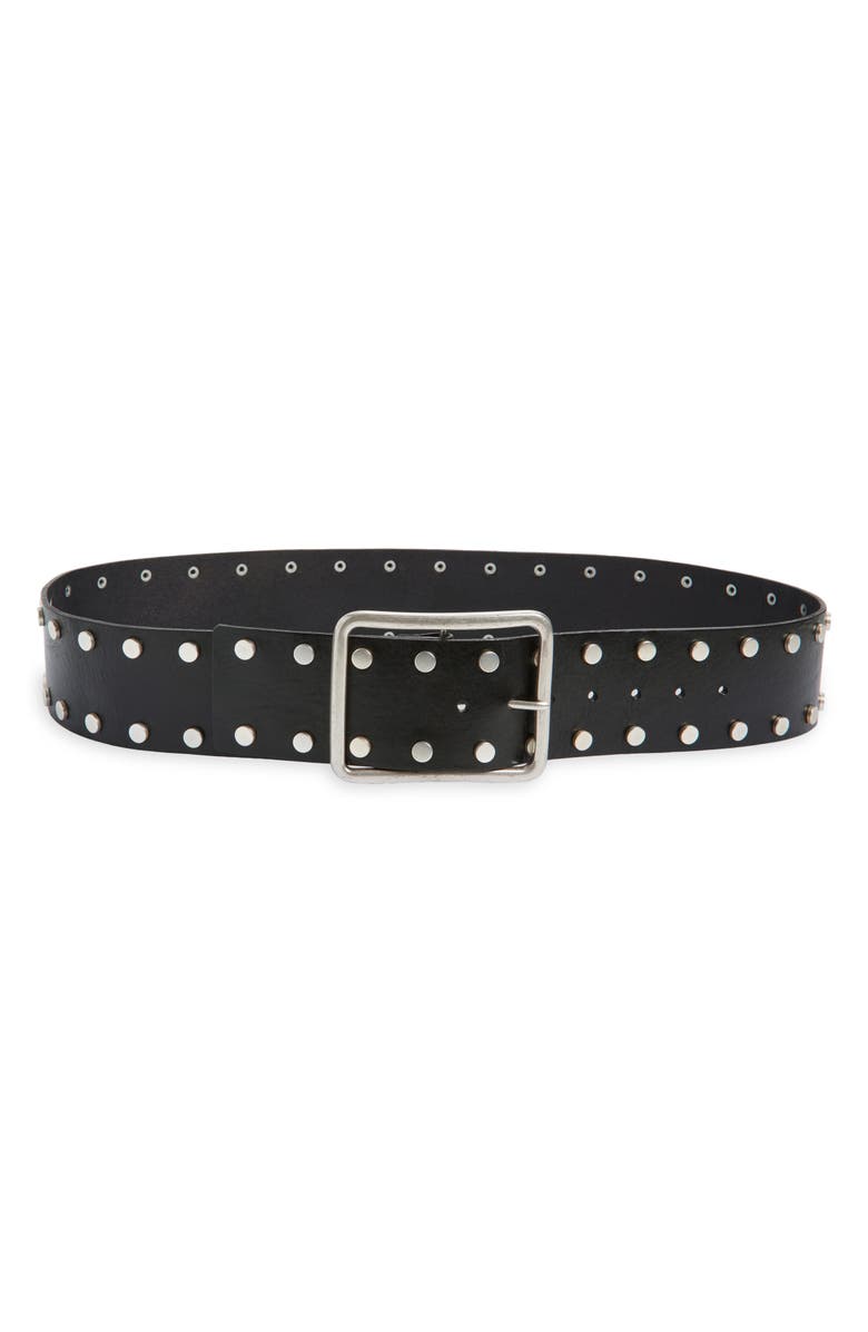 Free People Hex Stud Leather Hip Belt, Main, color,
