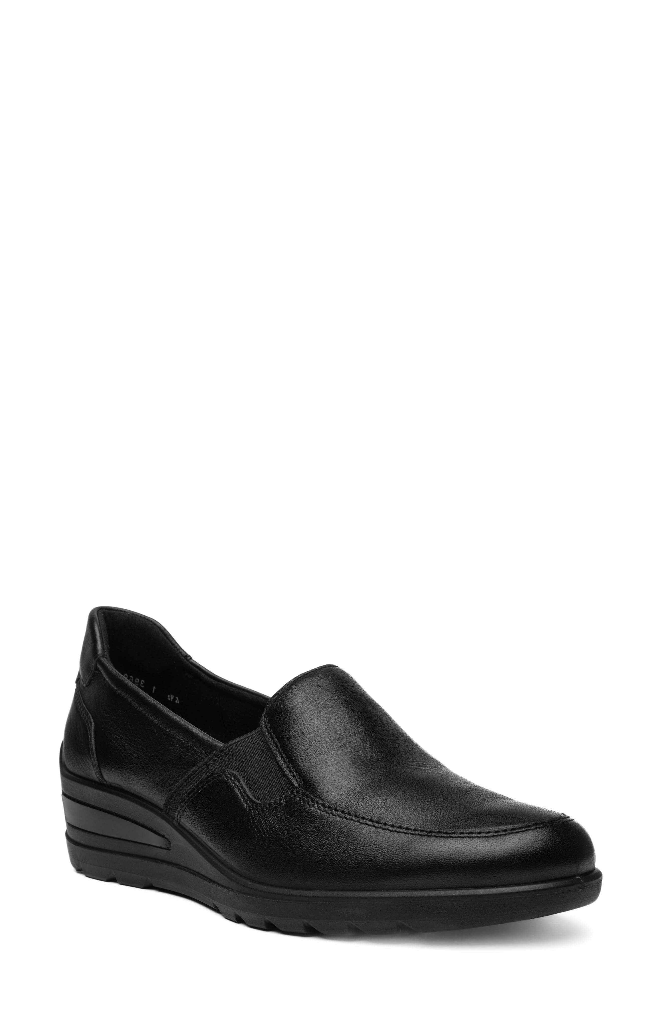 Zen Wedge Loafer, Main, color, BLACK