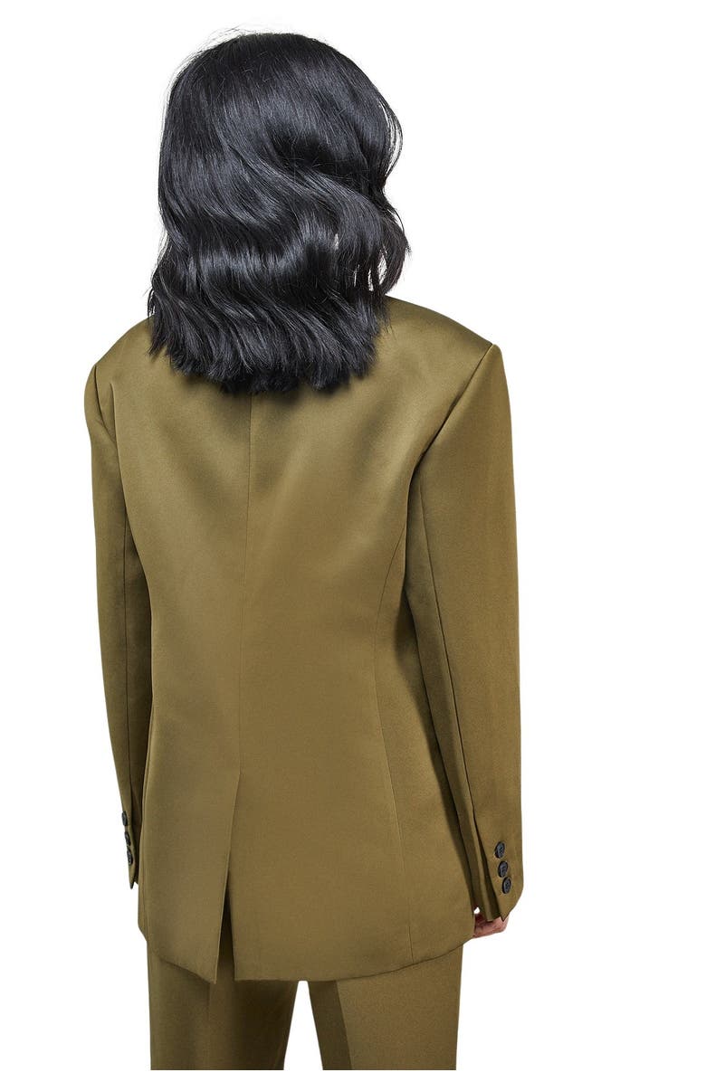 Warehouse Premium Satin Oversized Blazer, Alternate, color, Olive