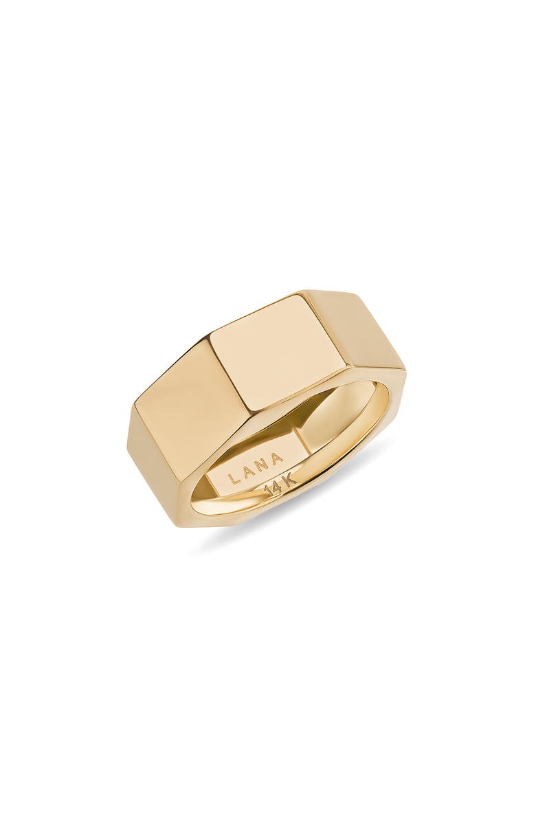 LANA 14K Gold Wide Rock Ring, Main, color, Yellow Gold