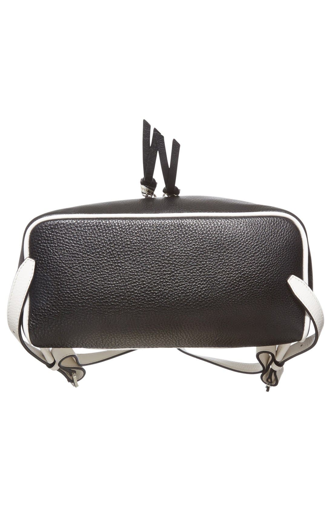 'Small Rhea' Leather Backpack, Alternate, color, WHITE/ BLACK/ SILVER