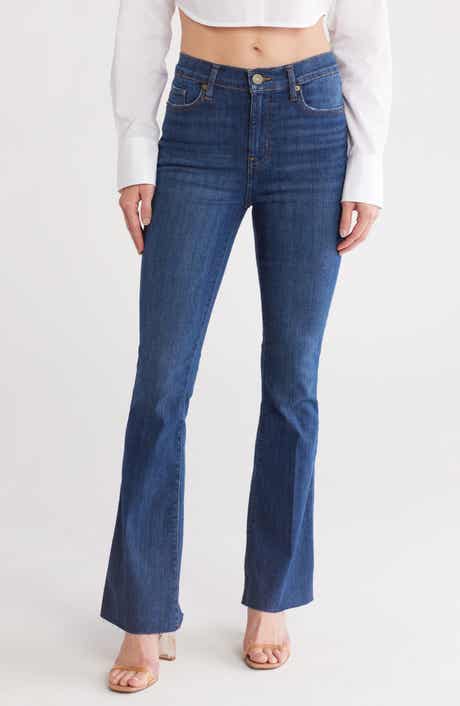 FRAME Le Easy High Waist Raw Hem Flare Jeans