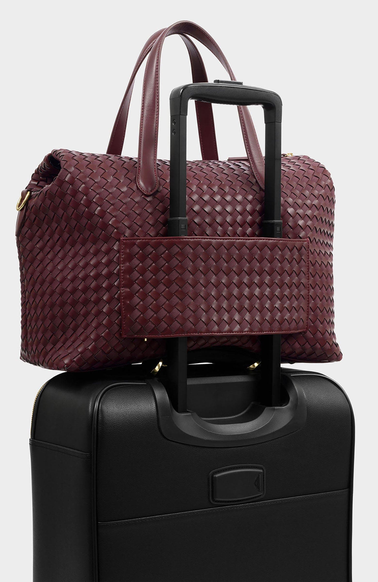 Milan Hand Woven Cabin Bag, Alternate, color, Cherry Mixed