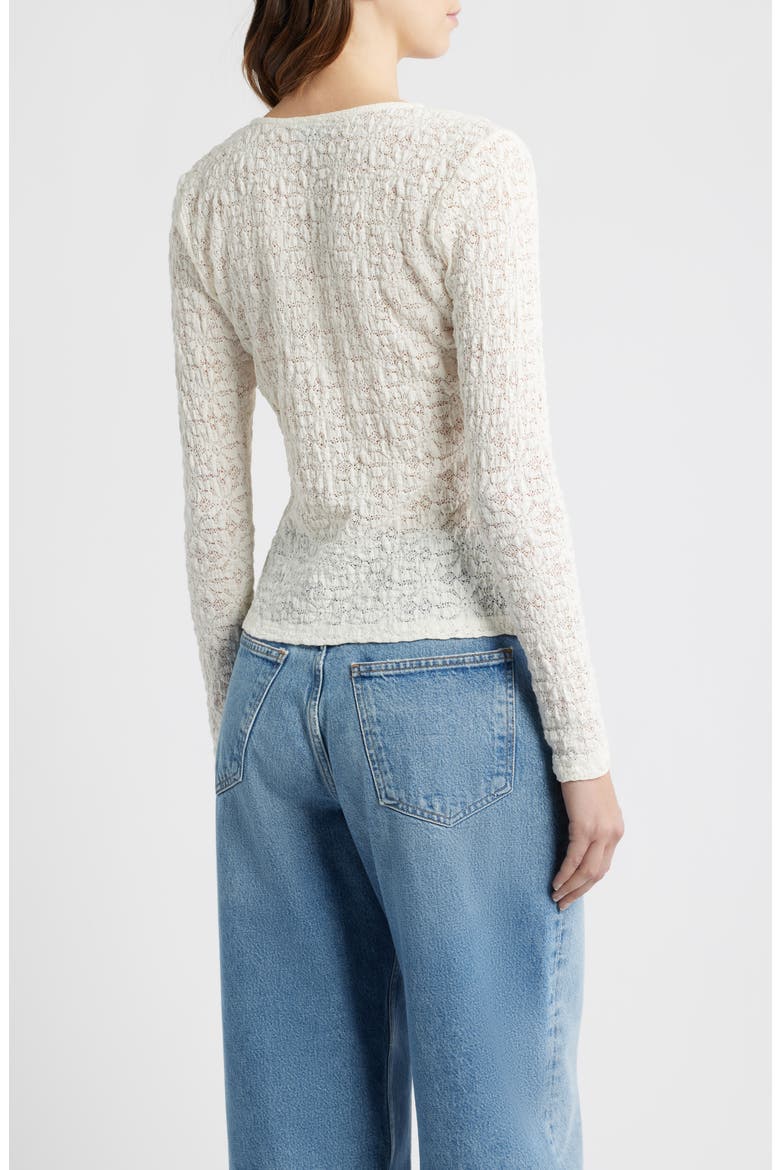 Cyrah Stretch Lace Cardigan, Alternate, color, IVORY