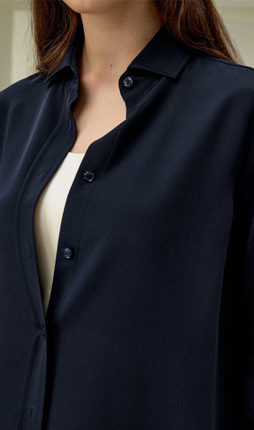 Lilysilk Classic Longline Silk Shirt In Multi