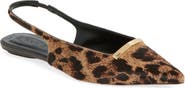 Tod's Barretta Genuine Calf Hair Pointed Toe Slingback Flat