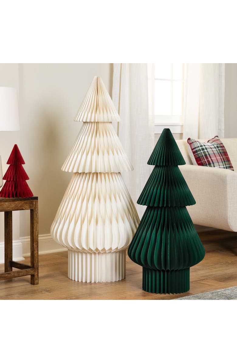 Northlight Tall Paper Accordion Honeycomb Foldable Christmas Tree - 4' - Cream, Alternate, color, 