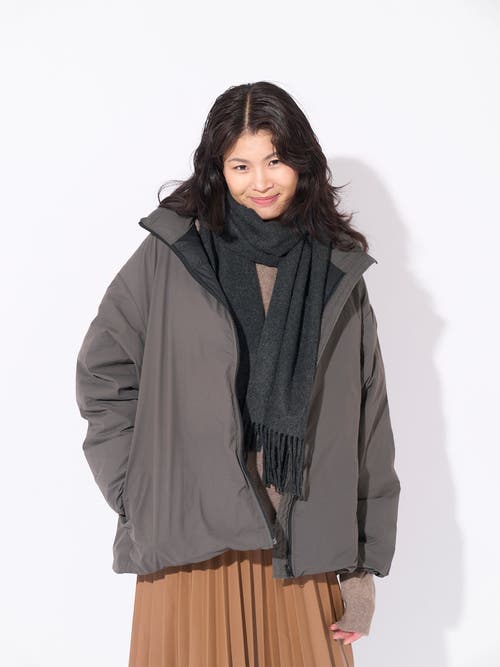 Gobi Mongolian Cashmere Cashmere Fringed Scarf In Charcaol
