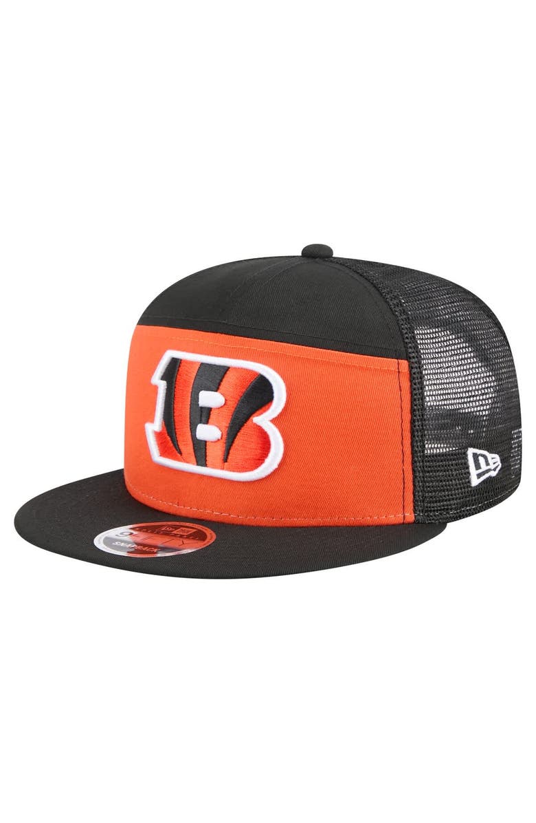 New Era Men's New Era Orange/Black Cincinnati Bengals Outdoor Split Panel 9FIFTY Snapback Hat, Main, color, Orange