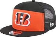 New Era Men's New Era Orange/Black Cincinnati Bengals Outdoor Split Panel 9FIFTY Snapback Hat