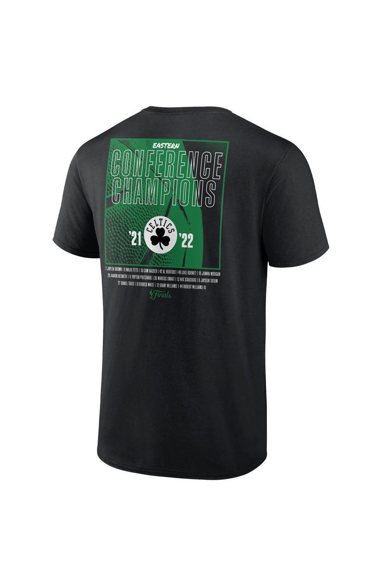 FANATICS Men's Fanatics Branded Black Boston Celtics 2022 Eastern Conference Champions Balanced Attack Roster T-Shirt, Alternate, color,