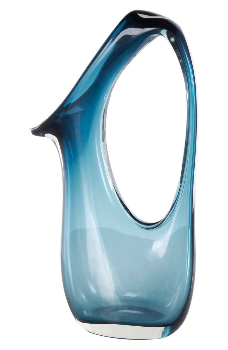 VIVIAN LUNE HOME Glass Vase, Alternate, color, Blue