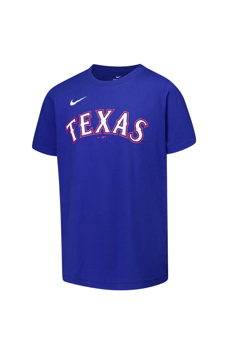 Nike Youth Nike Evan Carter Royal Texas Rangers Name & Number T-Shirt, Alternate, color, Royal