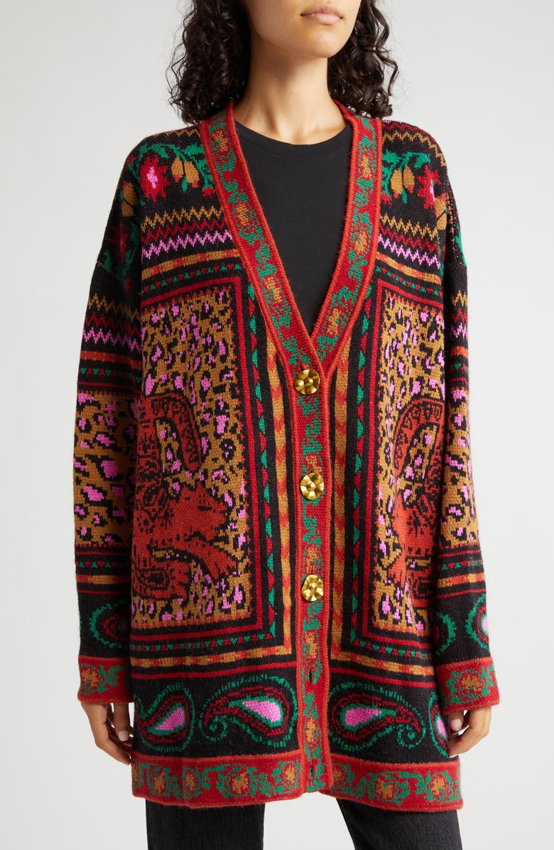 FARM Rio Tapestry Jacquard Cardigan, Alternate, color, 