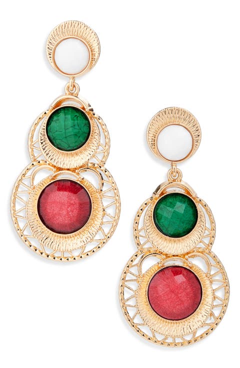 Faux Stone Drop Earrings