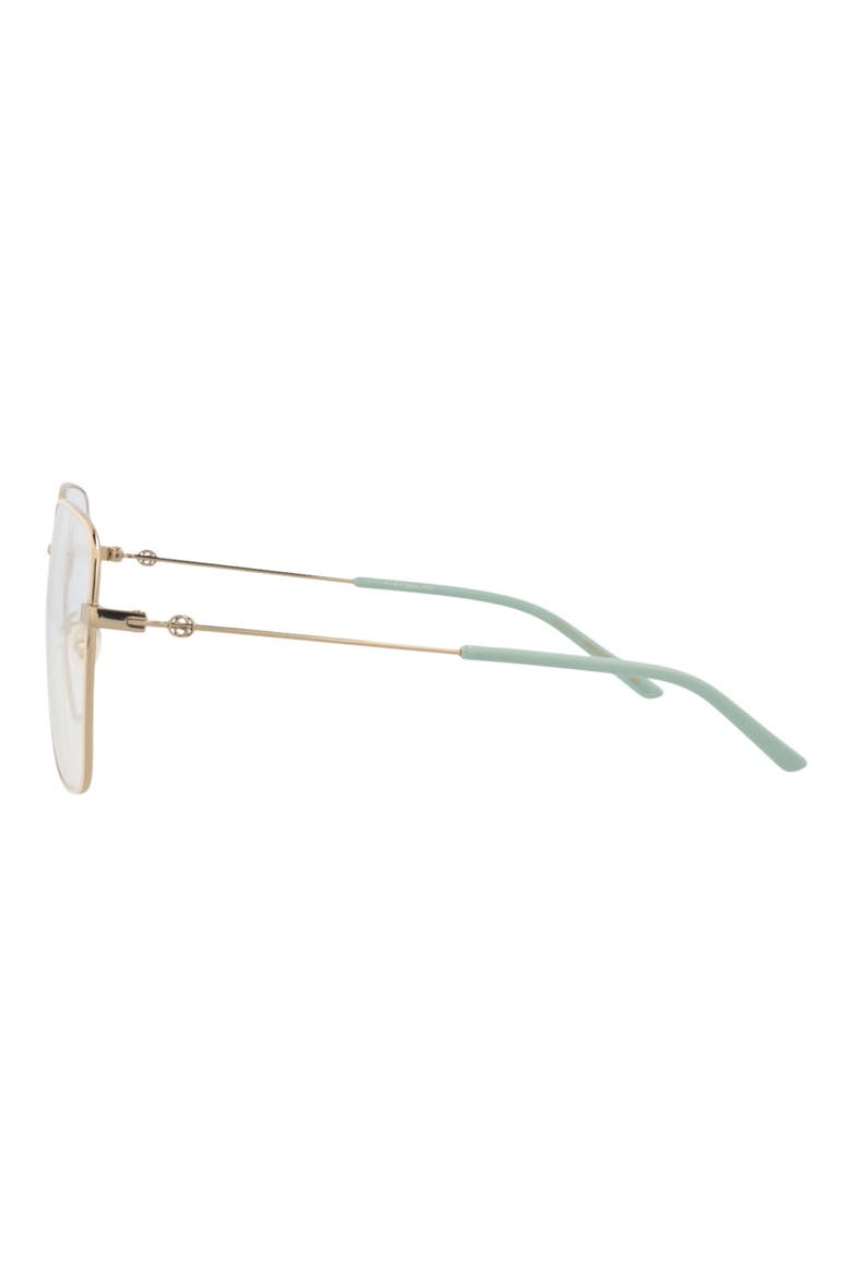 56mm Square Optical Glasses, Alternate, color, GOLD GOLD TRANSPARENT