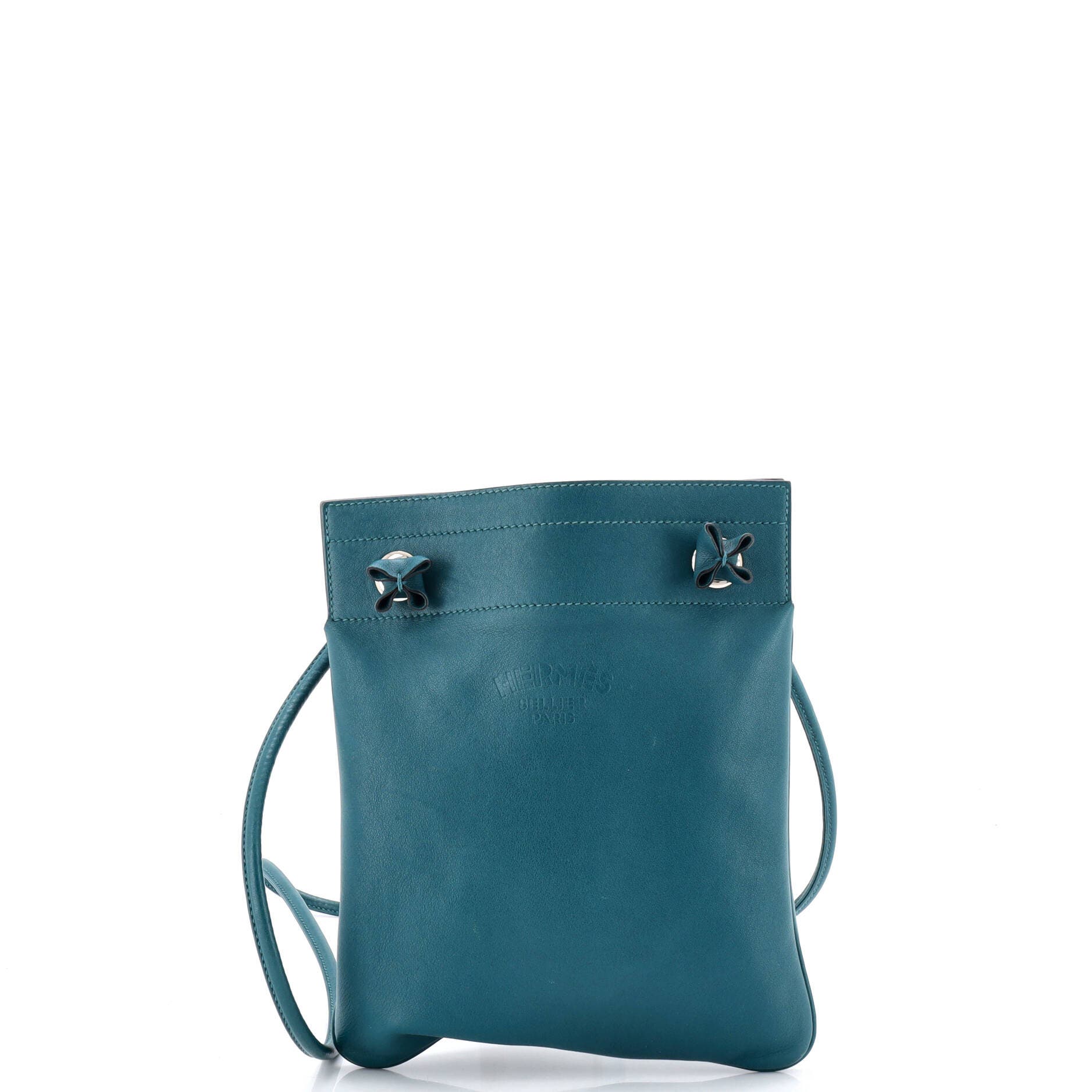 Pre-Owned Hermes Aline Bag Milo Lambskin and Swift Mini, Main, color, Vert Bosphore