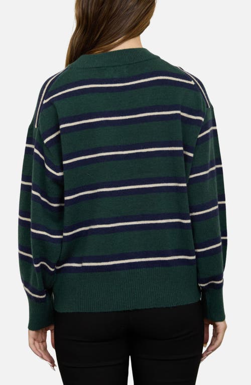 Blu Pepper Stripe Crew Sweater In Multi
