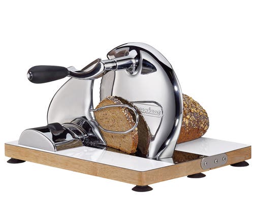 Zassenhaus Vintage Bread Slicer, Hand Crank Home Bread Slicer, 11.75" X 8", Chrome In Silver